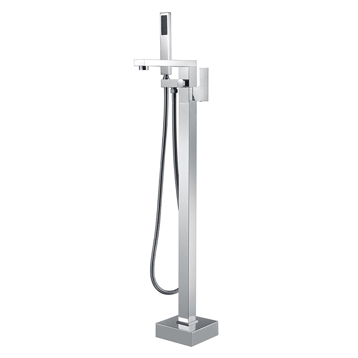 Waterfall Freestanding Silver Chrome Plated Bath Tap With Shower