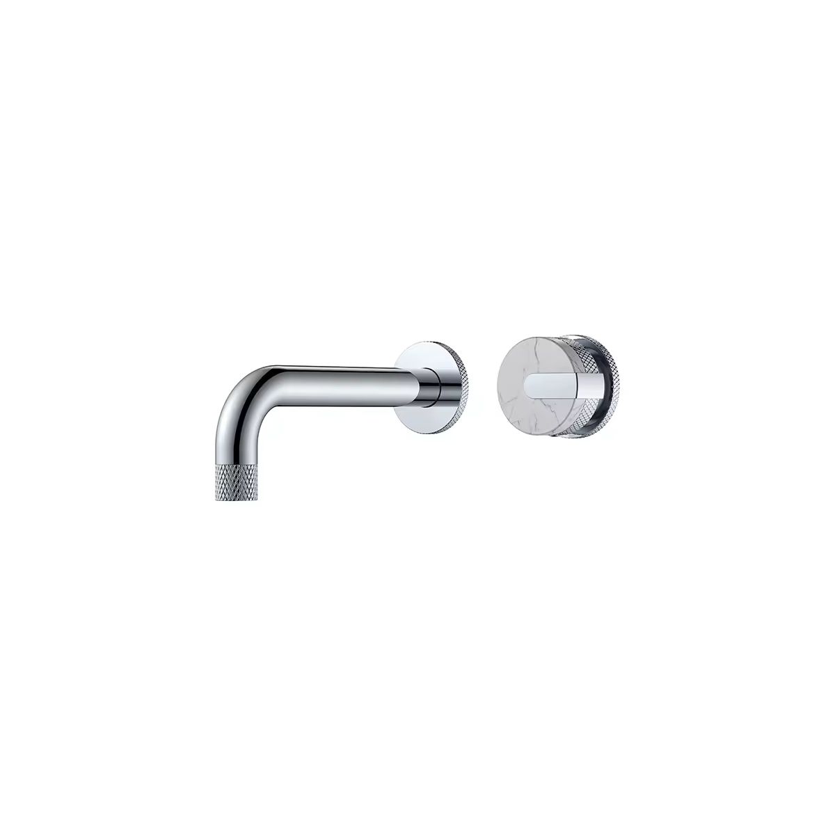 Wall Mounted Siler Chrome Tap With Single Marble Handle